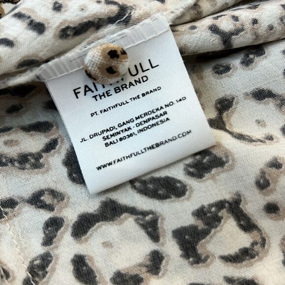 EUC FAITHFULL THE BRAND Marie Louise Midi Dress Mila Animal Print Womens Size 6 - Picture 15 of 16